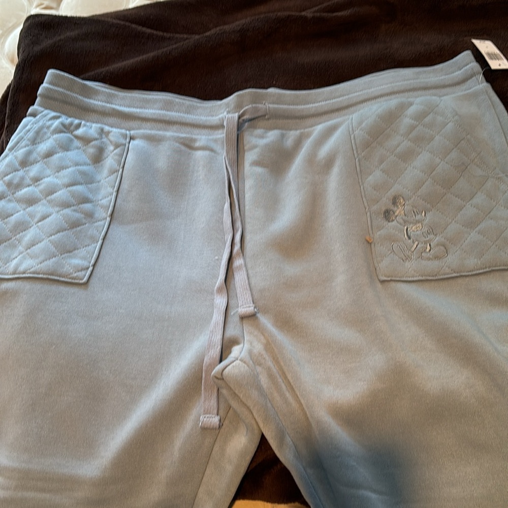 Disney Mickey Mouse Lounge / Sweat Pants soft  light blue. NWT